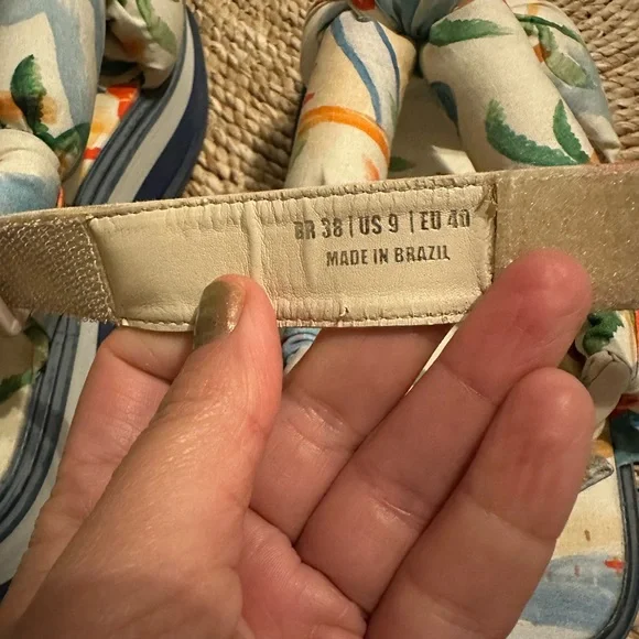 FARM RIO Copacabana Scarf Platform Sandals Puffy Comfy Size 9 - Picture 10 of 10